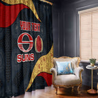 Personalized Suns Football Window Curtain Easter Egg Pattern Red Yellow Tribal Dot Art Style