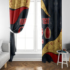 Personalized Suns Football Window Curtain Easter Egg Pattern Red Yellow Tribal Dot Art Style