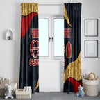 Personalized Suns Football Window Curtain Easter Egg Pattern Red Yellow Tribal Dot Art Style