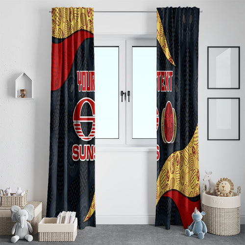 Personalized Suns Football Window Curtain Easter Egg Pattern Red Yellow Tribal Dot Art Style