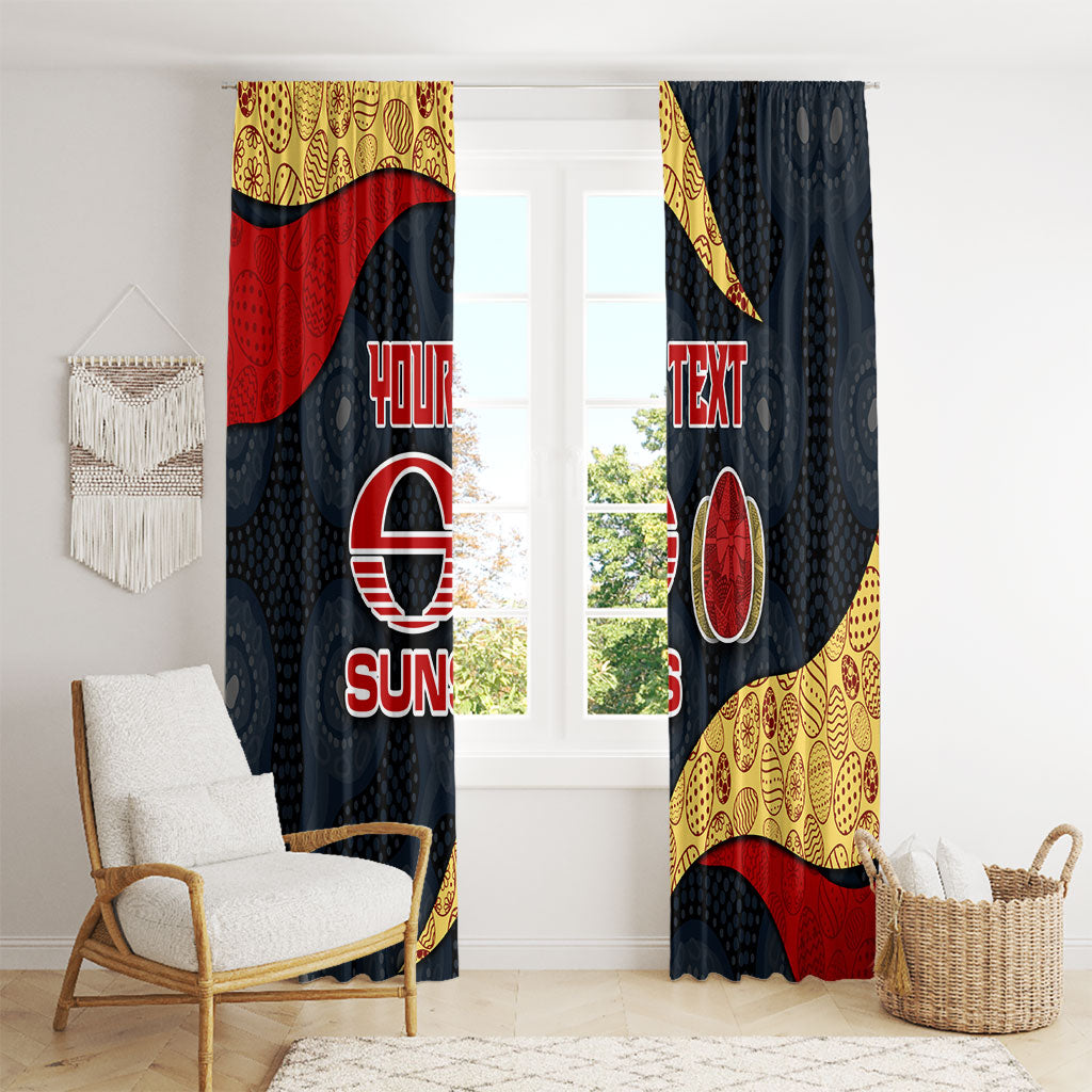 Personalized Suns Football Window Curtain Easter Egg Pattern Red Yellow Tribal Dot Art Style