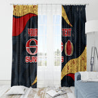 Personalized Suns Football Window Curtain Easter Egg Pattern Red Yellow Tribal Dot Art Style