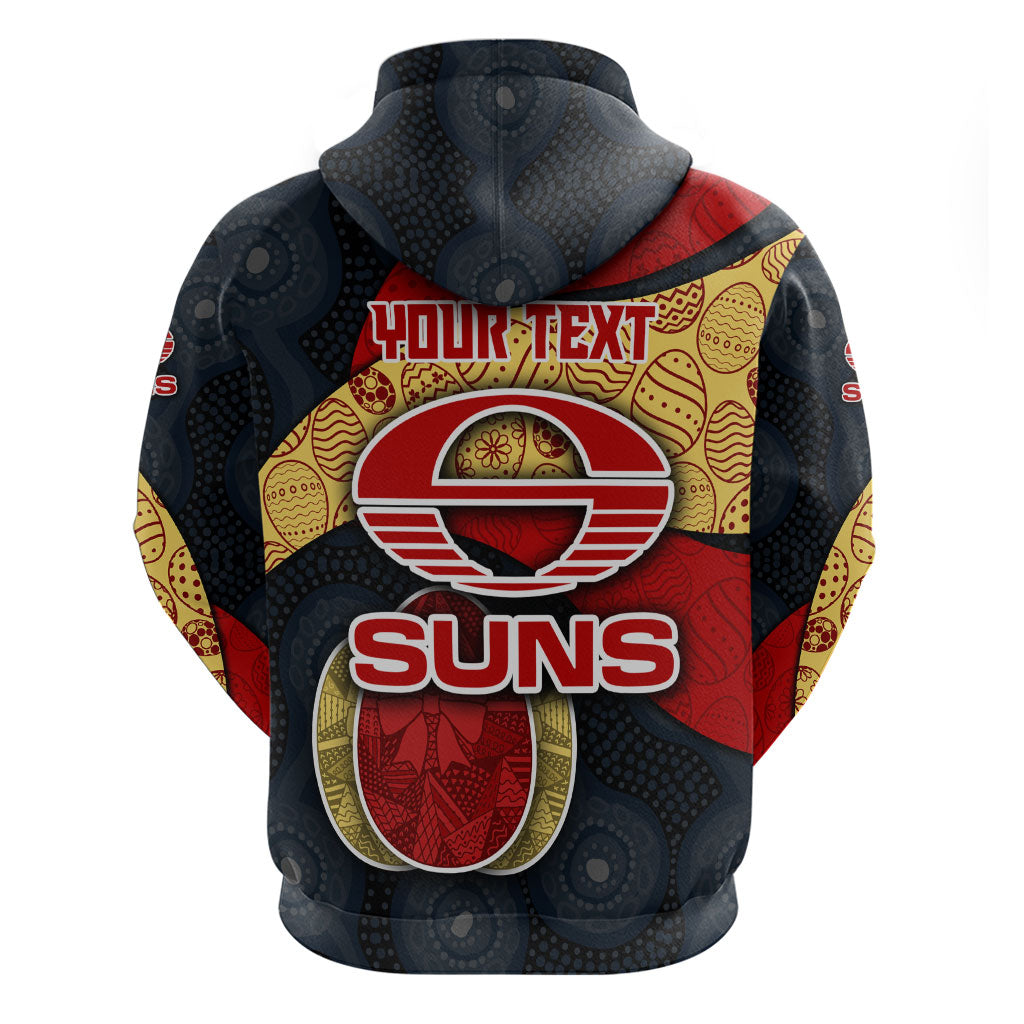 Personalized Suns Football Zip Hoodie Easter Egg Pattern Red Yellow Tribal Dot Art Style