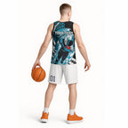 Personalized Port Adelaide Power Basketball Jersey Polynesian Tribal Lightning Bolt Mascot With Hibiscus Floral Art