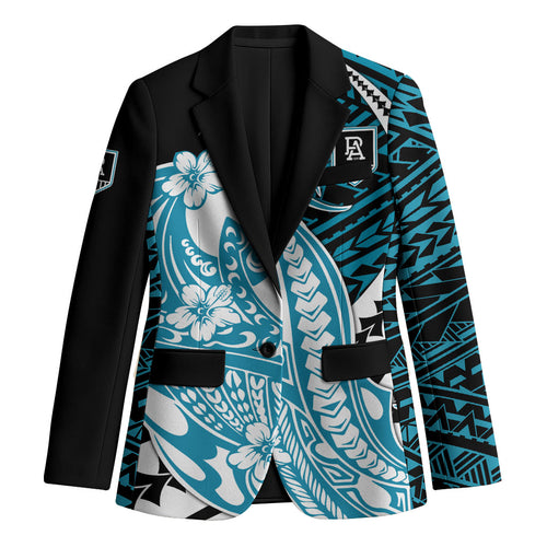 Personalized Port Adelaide Power Blazer Polynesian Tribal Lightning Bolt Mascot With Hibiscus Floral Art