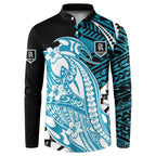Personalized Port Adelaide Power Button Sweatshirt Polynesian Tribal Lightning Bolt Mascot With Hibiscus Floral Art