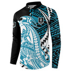Personalized Port Adelaide Power Button Sweatshirt Polynesian Tribal Lightning Bolt Mascot With Hibiscus Floral Art