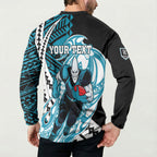 Personalized Port Adelaide Power Button Sweatshirt Polynesian Tribal Lightning Bolt Mascot With Hibiscus Floral Art