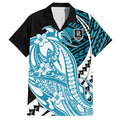 Personalized Port Adelaide Power Hawaiian Shirt Polynesian Tribal Lightning Bolt Mascot With Hibiscus Floral Art