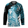 Personalized Port Adelaide Power Hockey Jersey Polynesian Tribal Lightning Bolt Mascot With Hibiscus Floral Art