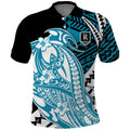 Personalized Port Adelaide Power Polo Shirt Polynesian Tribal Lightning Bolt Mascot With Hibiscus Floral Art