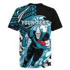 Personalized Port Adelaide Power Rugby Jersey Polynesian Tribal Lightning Bolt Mascot With Hibiscus Floral Art