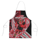 Personalized Essendon Bombers Apron Polynesian Tribal Bomber Pilot Mascot With Hibiscus Floral Art
