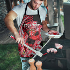 Personalized Essendon Bombers Apron Polynesian Tribal Bomber Pilot Mascot With Hibiscus Floral Art