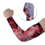 Personalized Essendon Bombers Arm Sleeves Polynesian Tribal Bomber Pilot Mascot With Hibiscus Floral Art