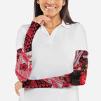 Personalized Essendon Bombers Arm Sleeves Polynesian Tribal Bomber Pilot Mascot With Hibiscus Floral Art