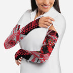 Personalized Essendon Bombers Arm Sleeves Polynesian Tribal Bomber Pilot Mascot With Hibiscus Floral Art