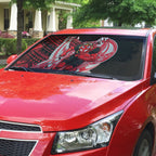 Personalized Essendon Bombers Auto Sun Shade Polynesian Tribal Bomber Pilot Mascot With Hibiscus Floral Art