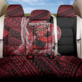 Personalized Essendon Bombers Back Car Seat Cover Polynesian Tribal Bomber Pilot Mascot With Hibiscus Floral Art