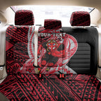 Personalized Essendon Bombers Back Car Seat Cover Polynesian Tribal Bomber Pilot Mascot With Hibiscus Floral Art