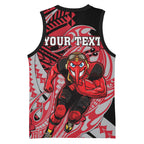 Personalized Essendon Bombers Basketball Jersey Polynesian Tribal Bomber Pilot Mascot With Hibiscus Floral Art