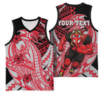 Personalized Essendon Bombers Basketball Jersey Polynesian Tribal Bomber Pilot Mascot With Hibiscus Floral Art
