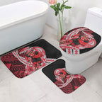 Personalized Essendon Bombers Bathroom Set Polynesian Tribal Bomber Pilot Mascot With Hibiscus Floral Art
