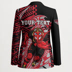 Personalized Essendon Bombers Blazer Polynesian Tribal Bomber Pilot Mascot With Hibiscus Floral Art