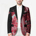 Personalized Essendon Bombers Blazer Polynesian Tribal Bomber Pilot Mascot With Hibiscus Floral Art