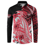 Personalized Essendon Bombers Button Sweatshirt Polynesian Tribal Bomber Pilot Mascot With Hibiscus Floral Art