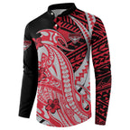 Personalized Essendon Bombers Button Sweatshirt Polynesian Tribal Bomber Pilot Mascot With Hibiscus Floral Art
