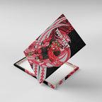 Personalized Essendon Bombers Canvas Wall Art Polynesian Tribal Bomber Pilot Mascot With Hibiscus Floral Art