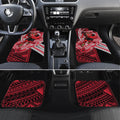 Personalized Essendon Bombers Car Mats Polynesian Tribal Bomber Pilot Mascot With Hibiscus Floral Art
