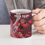 Personalized Essendon Bombers Ceramic Mug Polynesian Tribal Bomber Pilot Mascot With Hibiscus Floral Art