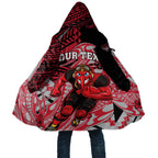 Personalized Essendon Bombers Cloak Polynesian Tribal Bomber Pilot Mascot With Hibiscus Floral Art