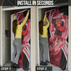Personalized Essendon Bombers Door Cover Polynesian Tribal Bomber Pilot Mascot With Hibiscus Floral Art
