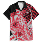 Personalized Essendon Bombers Hawaiian Shirt Polynesian Tribal Bomber Pilot Mascot With Hibiscus Floral Art