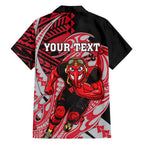 Personalized Essendon Bombers Hawaiian Shirt Polynesian Tribal Bomber Pilot Mascot With Hibiscus Floral Art