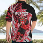 Personalized Essendon Bombers Hawaiian Shirt Polynesian Tribal Bomber Pilot Mascot With Hibiscus Floral Art
