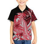 Personalized Essendon Bombers Hawaiian Shirt Polynesian Tribal Bomber Pilot Mascot With Hibiscus Floral Art