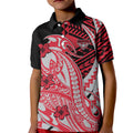 Personalized Essendon Bombers Kid Polo Shirt Polynesian Tribal Bomber Pilot Mascot With Hibiscus Floral Art