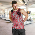 Personalized Essendon Bombers Men Tank Top Polynesian Tribal Bomber Pilot Mascot With Hibiscus Floral Art