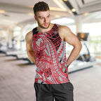 Personalized Essendon Bombers Men Tank Top Polynesian Tribal Bomber Pilot Mascot With Hibiscus Floral Art