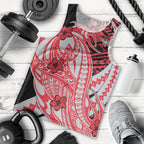 Personalized Essendon Bombers Men Tank Top Polynesian Tribal Bomber Pilot Mascot With Hibiscus Floral Art