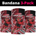 Personalized Essendon Bombers Neck Gaiter Polynesian Tribal Bomber Pilot Mascot With Hibiscus Floral Art