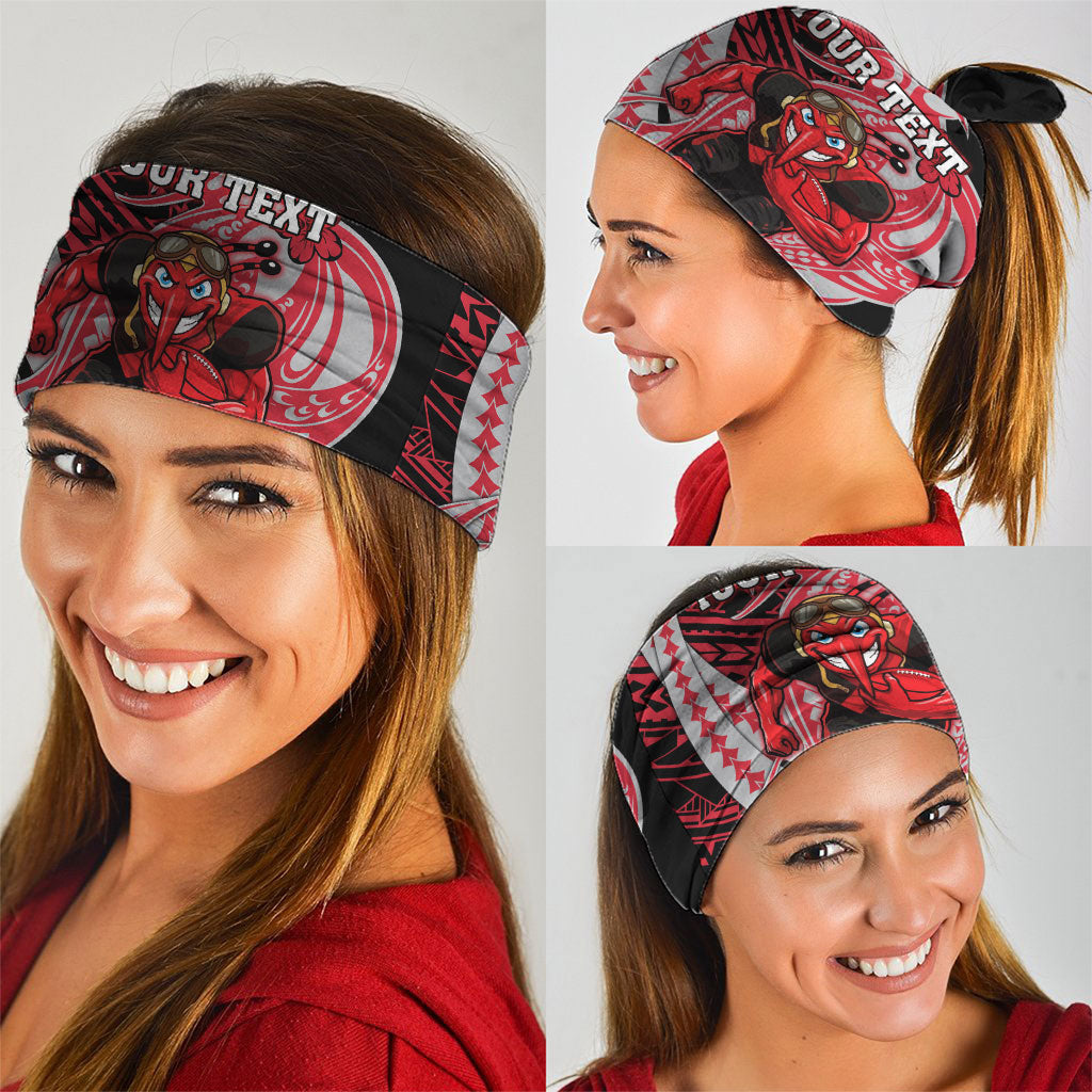 Personalized Essendon Bombers Neck Gaiter Polynesian Tribal Bomber Pilot Mascot With Hibiscus Floral Art