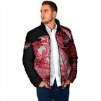 Personalized Essendon Bombers Padded Jacket Polynesian Tribal Bomber Pilot Mascot With Hibiscus Floral Art