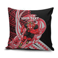 Personalized Essendon Bombers Pillow Cover Polynesian Tribal Bomber Pilot Mascot With Hibiscus Floral Art