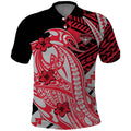 Personalized Essendon Bombers Polo Shirt Polynesian Tribal Bomber Pilot Mascot With Hibiscus Floral Art
