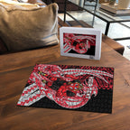 Personalized Essendon Bombers Puzzle Polynesian Tribal Bomber Pilot Mascot With Hibiscus Floral Art